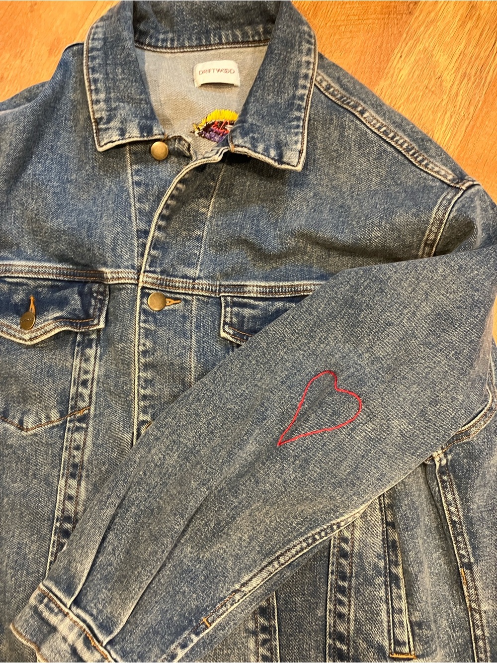 Driftwood Trucker Jean Jacket Embroidered, Women’s XXL